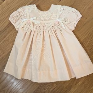 Rare Editions Pink Lace Trim Pleated Kids Dress